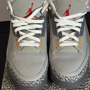 Jordan 3 Retro in Silver and Red